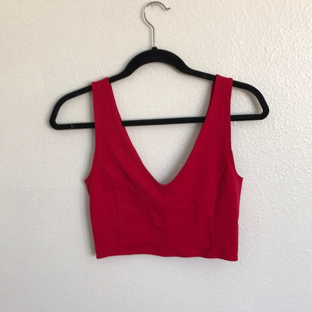 Red crop top